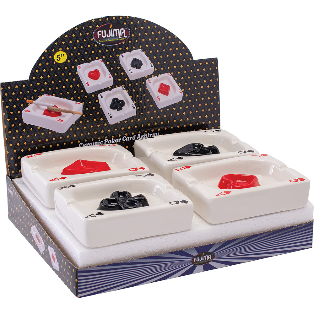 Fujima - Ashtray - 4ct - 5" Poker Card