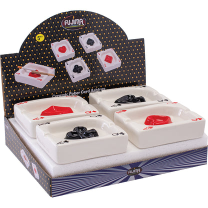 Fujima - Ashtray - 4ct - 5" Poker Card