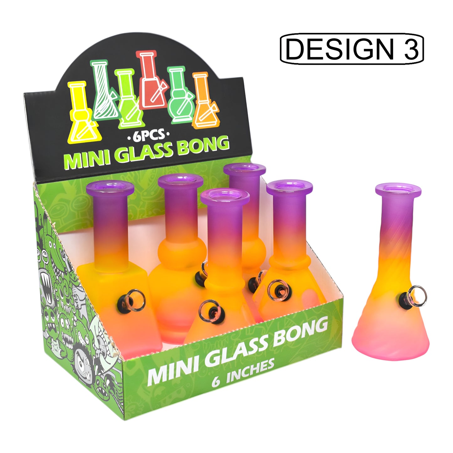 WP - 6" Bubble Neck Prism - D3 TriColor - 6ct [ M2864 ]
