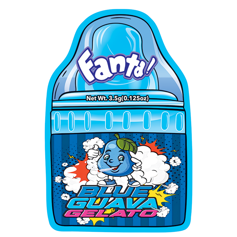 Mylar Bags - 50ct - 3.5g Die Cut Blue Guava Gelato