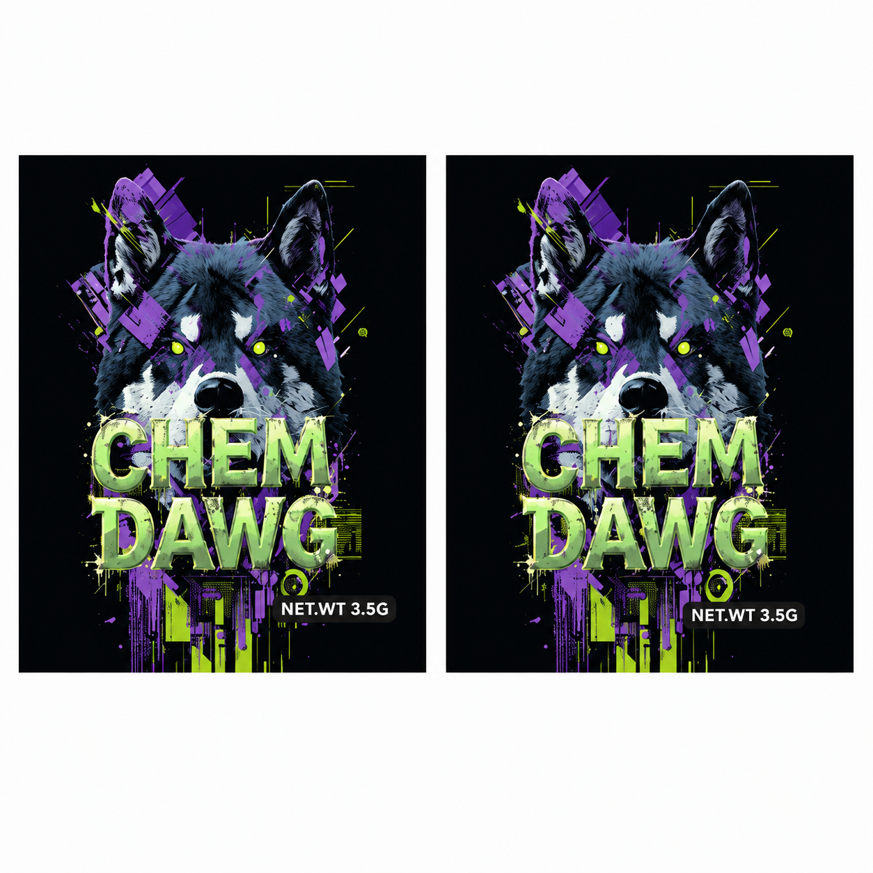 Mylar Bags - 100ct - 3.5g Designer Chem Dawg