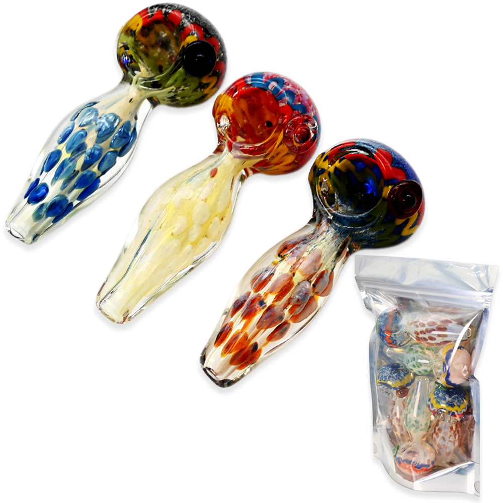 Hand Pipes - 4" Drop Dots Thick - 5ct