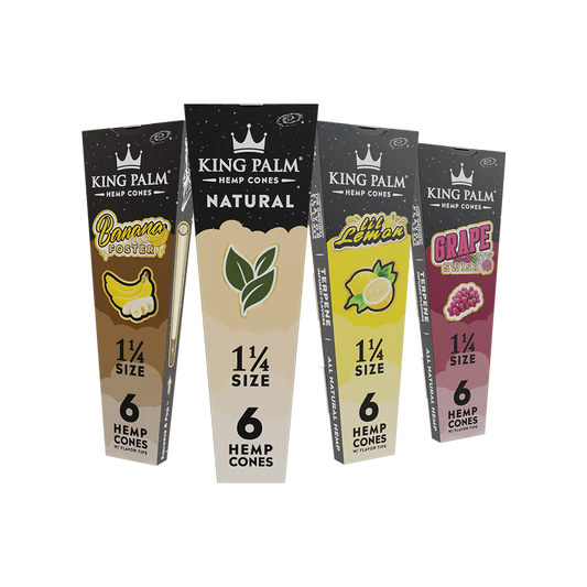 King Palm - Hemp Cones - 1 1/4 - 6pk - 30ct