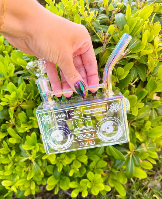 WP - 5" Iridescent Retro Boombox Water Pipe - Assorted Colors