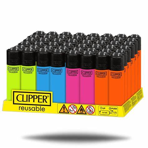 Clipper - Lighters - Mini Solid Fluorescent - 48ct