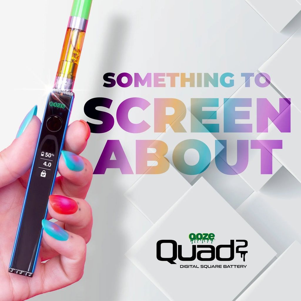 Ooze - Quad 2 - 500mAh Digital Square 510 Vape Batteries