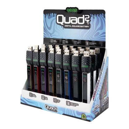 Ooze - Quad 2 - 500mAh Square Digital 510 Battery Display - 24ct - Assorted Colors