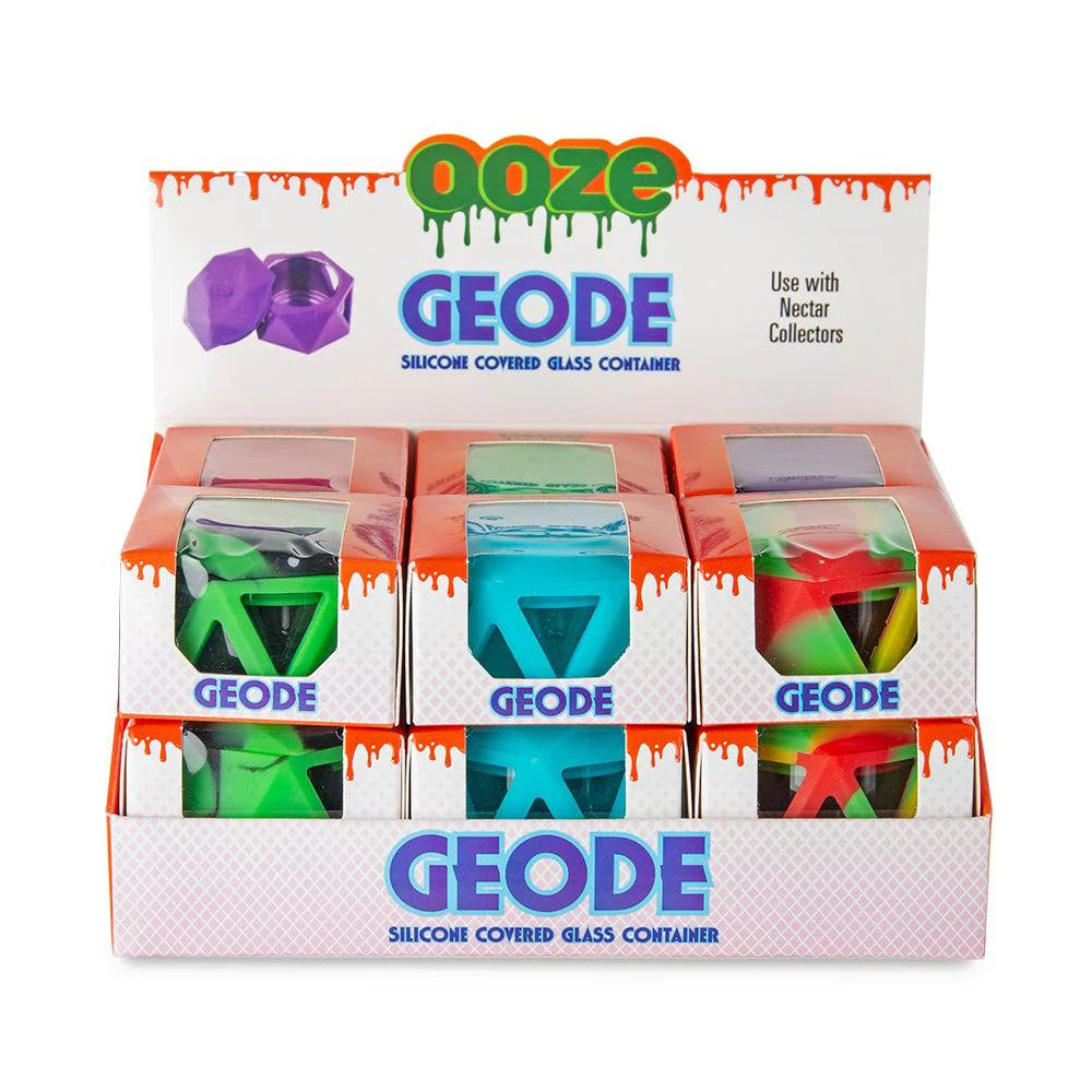 Ooze Geode Silicone Covered Glass Containers - 12ct