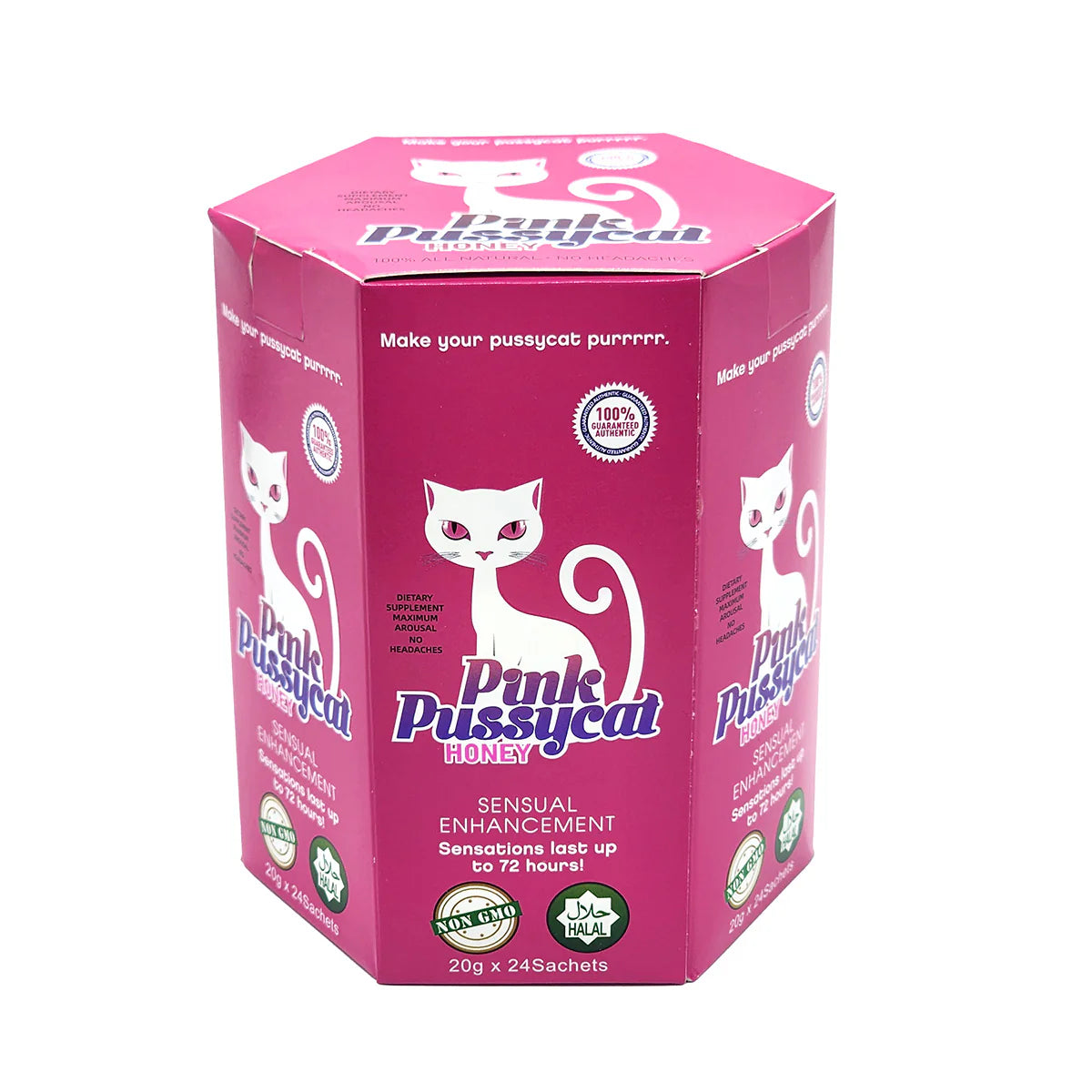 Pink Pussycat Sensual Enhancement - Hexagonal Honey Pouches - 24ct