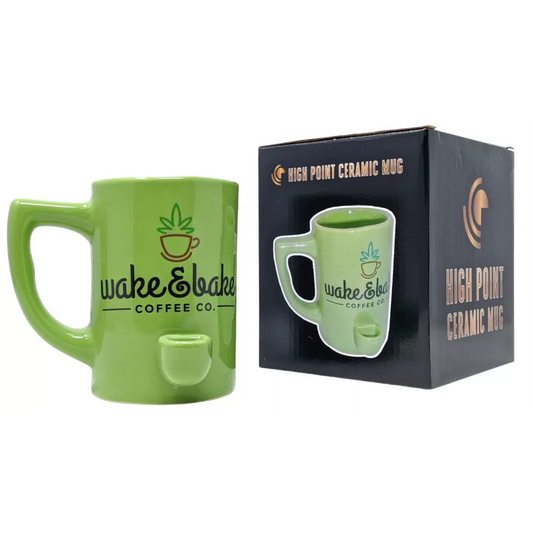 High Point Mug Pipe - Green Wake & Bake