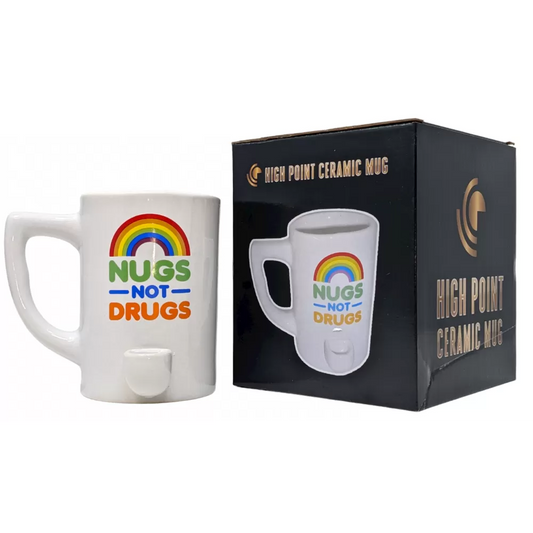 High Point Mug Pipe - Rainbow Nugs
