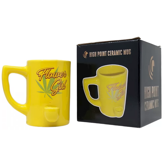 High Point Mug Pipe - Yellow Flower Girl