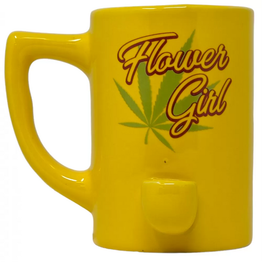 High Point Mug Pipe - Yellow Flower Girl