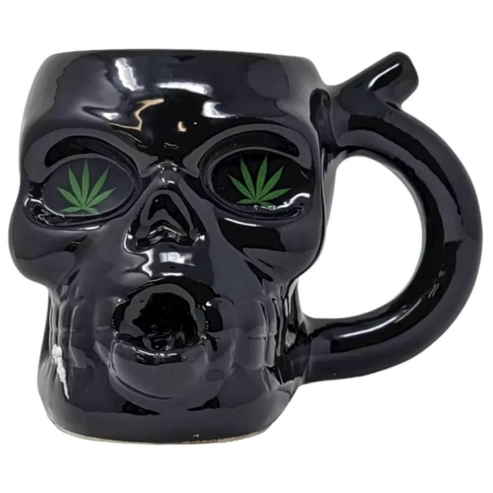 High Point Mug Pipe - Black Skull