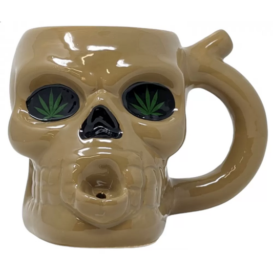 High Point Mug Pipe - Beige Skull