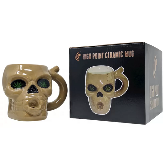 High Point Mug Pipe - Beige Skull