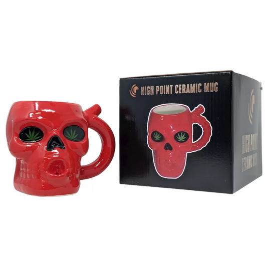 High Point Mug Pipe - Red Skull