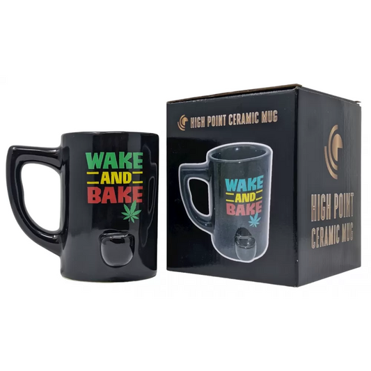 High Point Mug Pipe - Rasta Wake & Bake