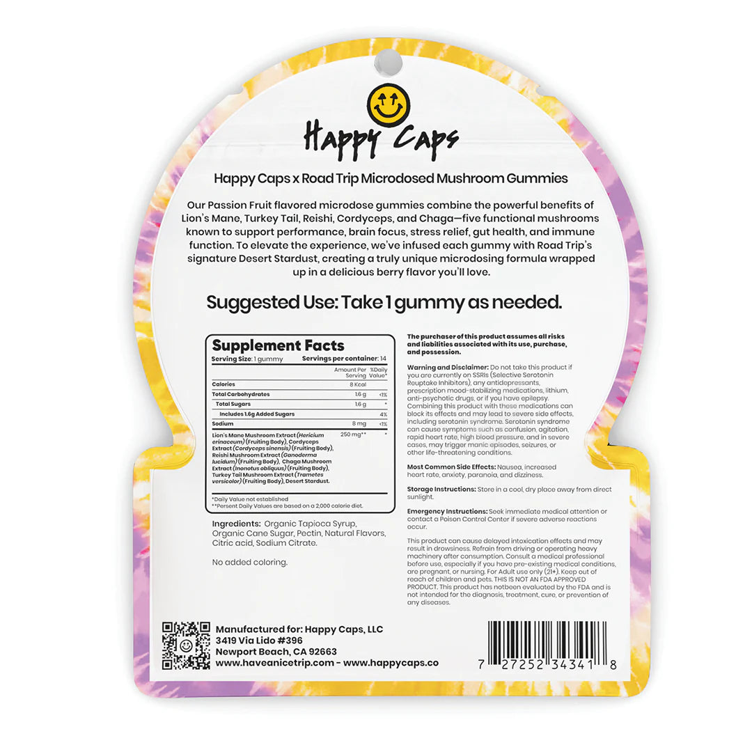 Road Trip x Happy Caps - Mushroom Gummies - 10ct