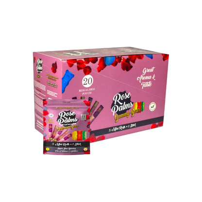 Rose Palm Cones W/Rose Petals 5 Mini Rolls W/Stick 15Ct Display - Gummy Bear
