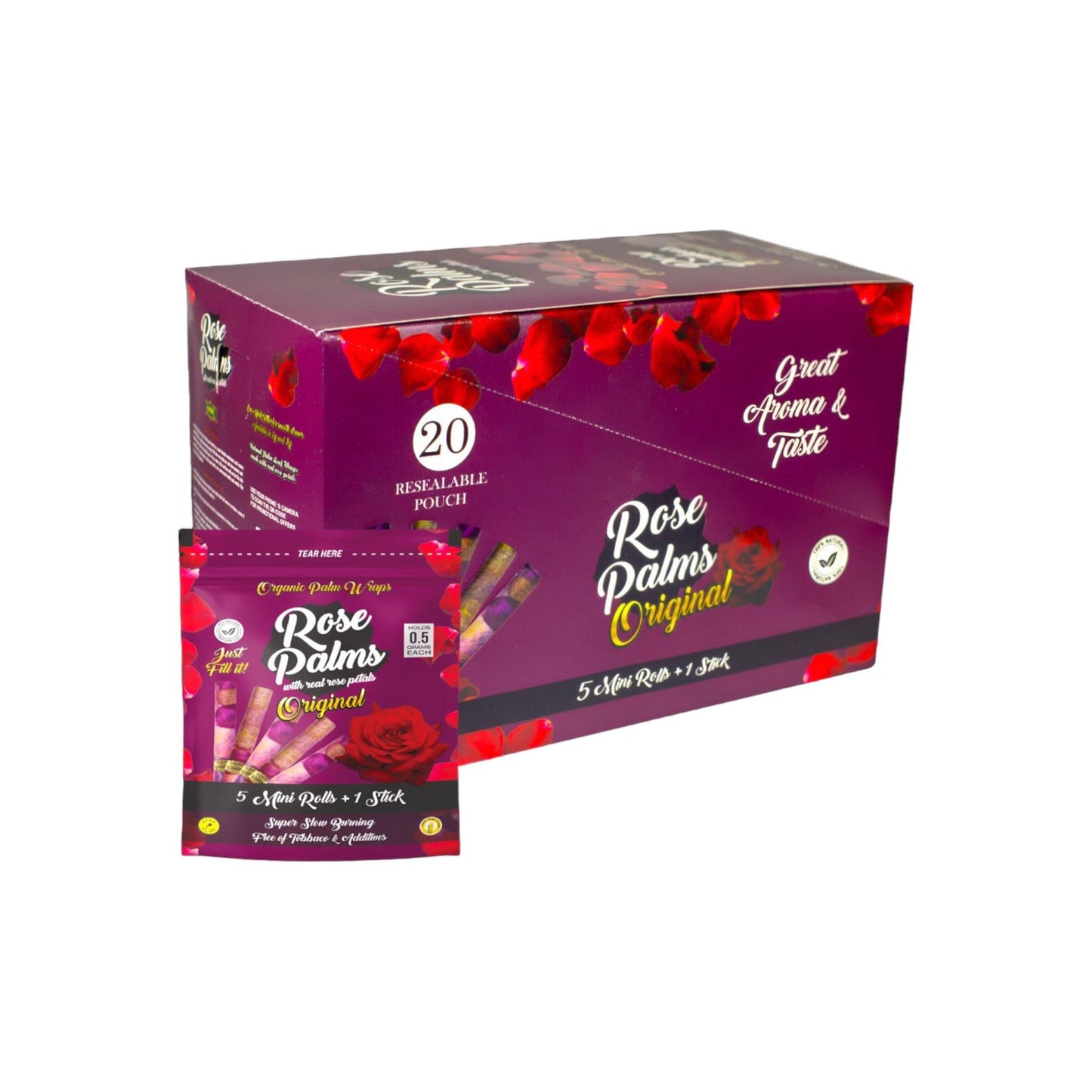 Rose Palm Cones W/Petals- Original-5pk- 20ct