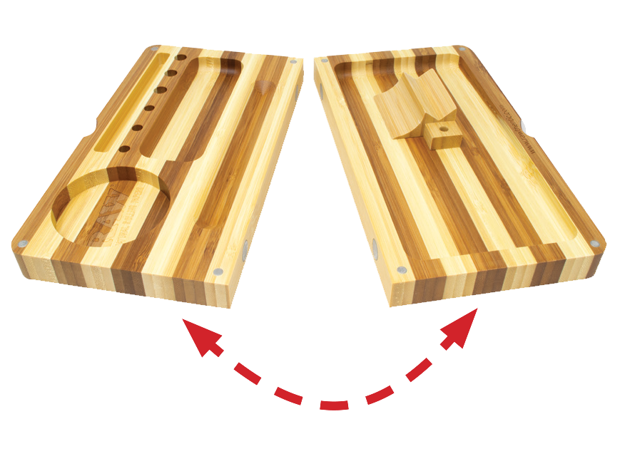 Raw - Backflip Striped Bamboo Magnetic Rolling Tray