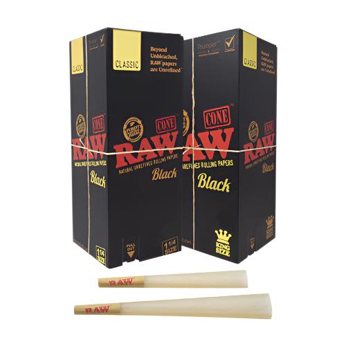 Raw - Cones - Black - King - 20pk - 12ct