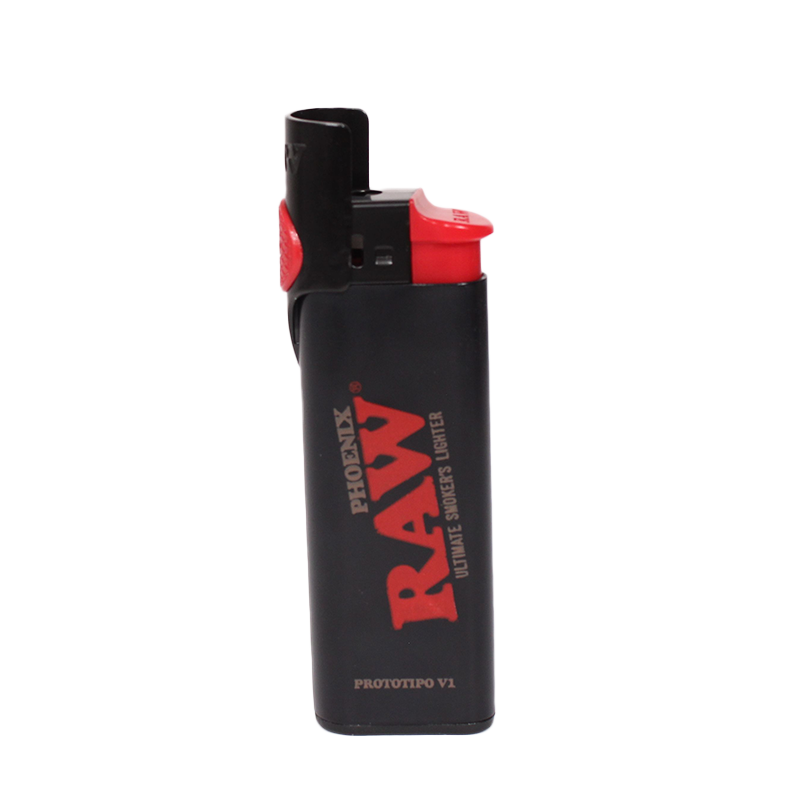 Raw Phoenix Lighters w/ Wind Blocker & Toker Poker - Black - 30ct