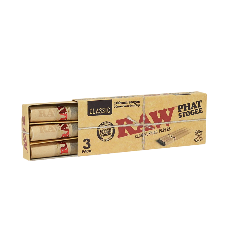 Raw - Classic Phat Stogee w/ Wooden Tips - 3pk - 8ct