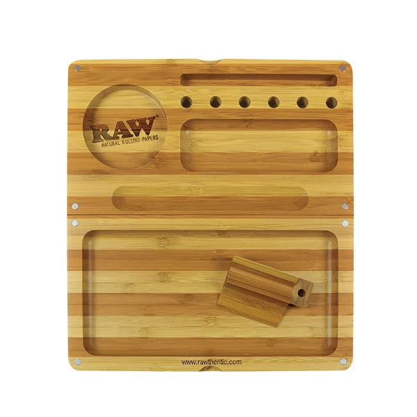 Raw - Backflip Striped Bamboo Magnetic Rolling Tray