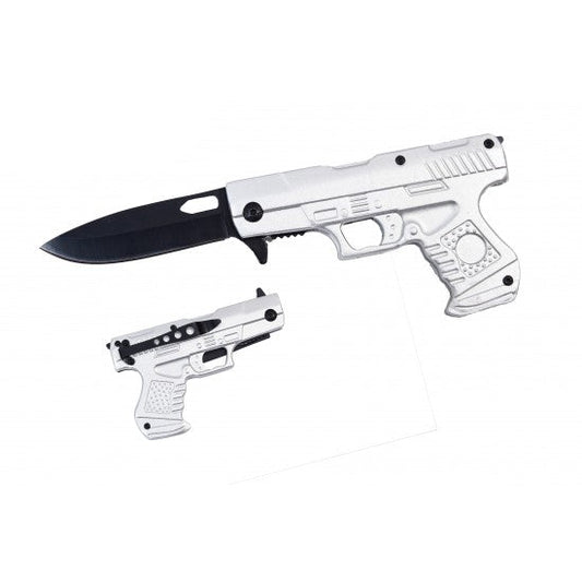 Razor Tactical - White Gun Shaped Premium Flip Knife