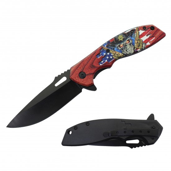 Razor Tactical - Flip Knife - Flag Skull