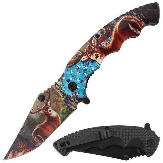 Razor Tactical - Deer 3D Printed 4.5" Premium Flip Knife