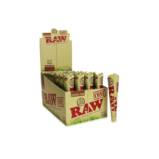 Raw - Cones - Organic Hemp - 1 1/4 - 6pk - 32ct