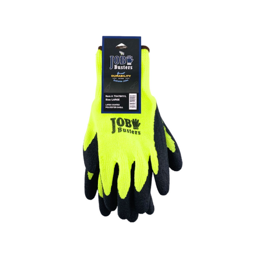 Hiviz Latex Gloves - Yellow / Black - 12ct