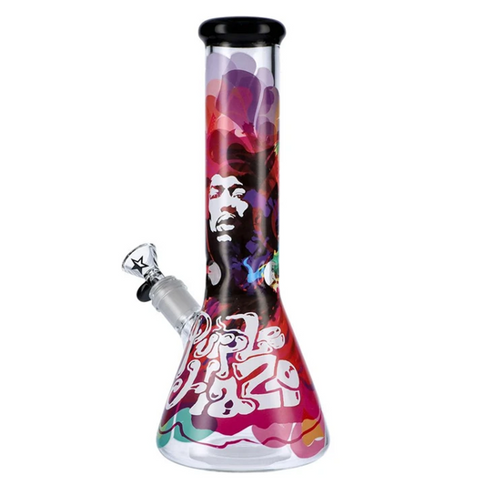 Famous Brandz Rock Legends - Jimi - Purple Haze Water Pipe - 12" - Clear