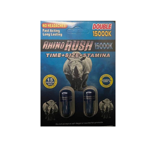 Rhino Rush - Enhancer - 15000K Capsules - 2pk - 24ct