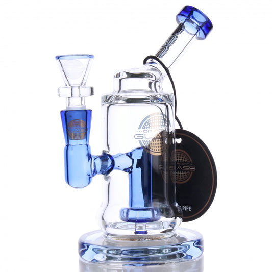 On Point Glass - Pocket Puddle Mini w/ Matrix Perc - Water Pipe - Blue D 5"