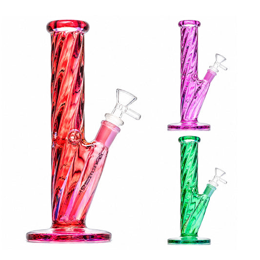 WP - 10" Color Twisted Neck Straight Water Pipe - Asst