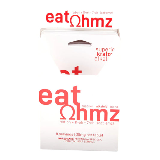 Ohmz Kratom - Red-OH / 11-OH / 7-OH Tabs - White - 25mg - 4pk - 6ct +