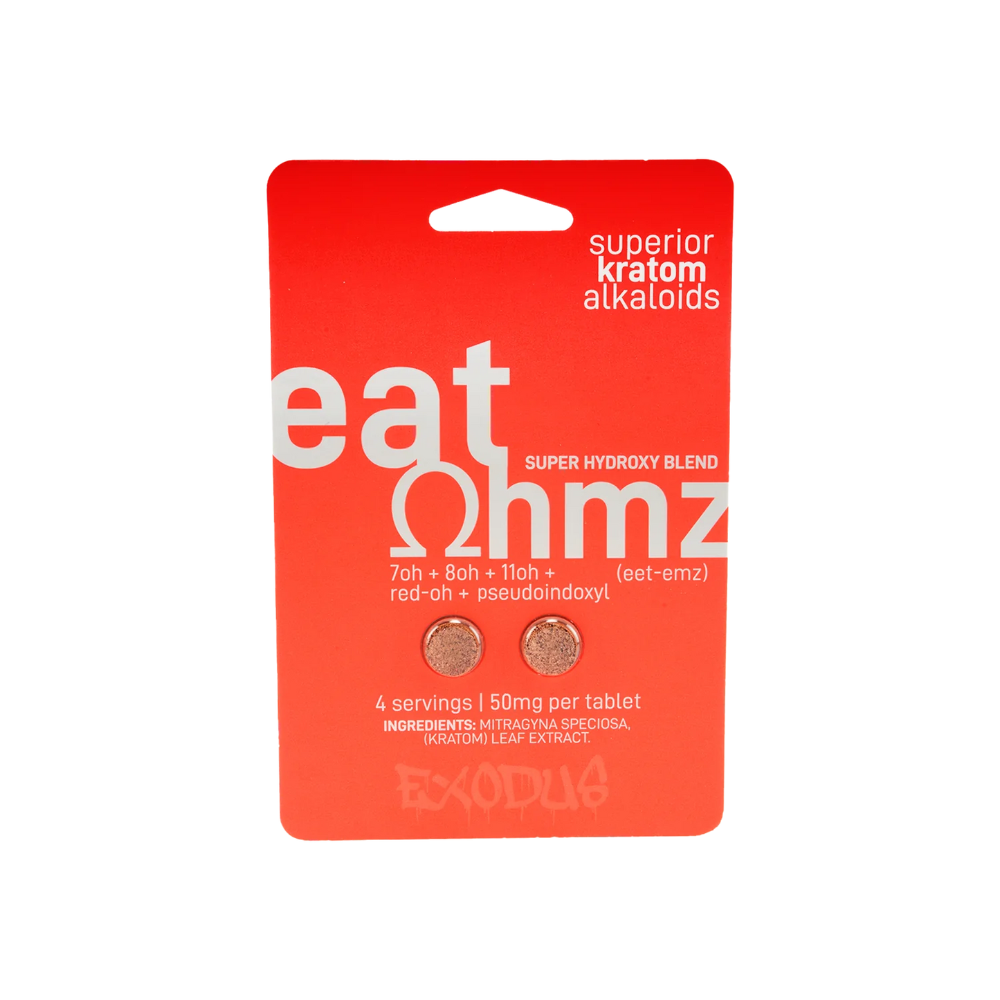 Ohmz Kratom - 7-OH Super Tabs - Red - 50mg - 2pk - 20ct +