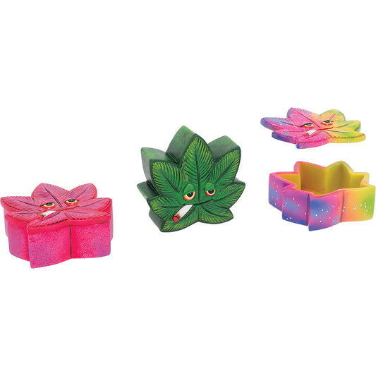 Fujima Polystone Leaf Face Stash Box - 6ct