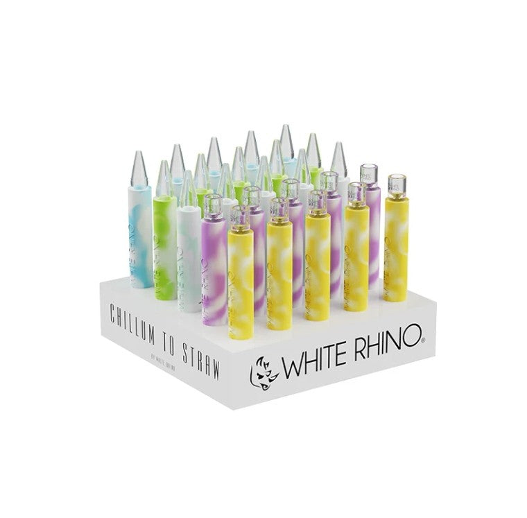White Rhino - Chillum to Straw - 25ct - Glow in the Dark - Assorted