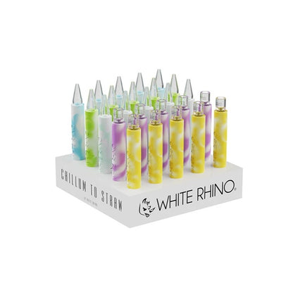White Rhino - Chillum to Straw - 25ct - Glow in the Dark - Assorted