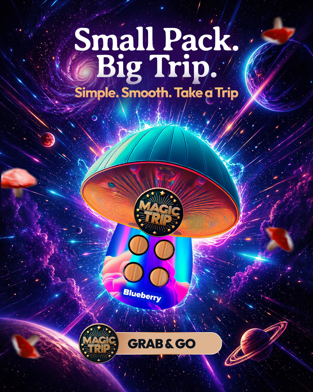 Magic Trip - 10mg Mushroom Tabs - 4pk - 10ct