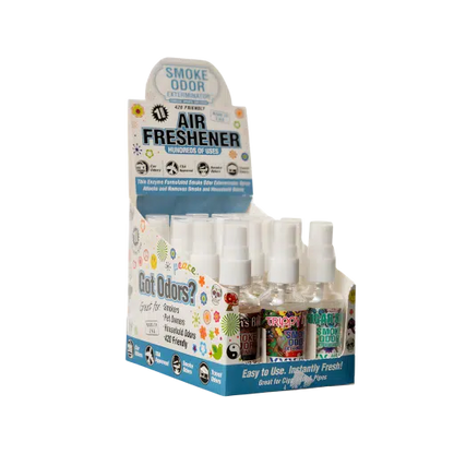 Smoke Odor Exterminator - 1oz Water Based Air Freshener Spray Display - Mixed Pop Culture - 12ct