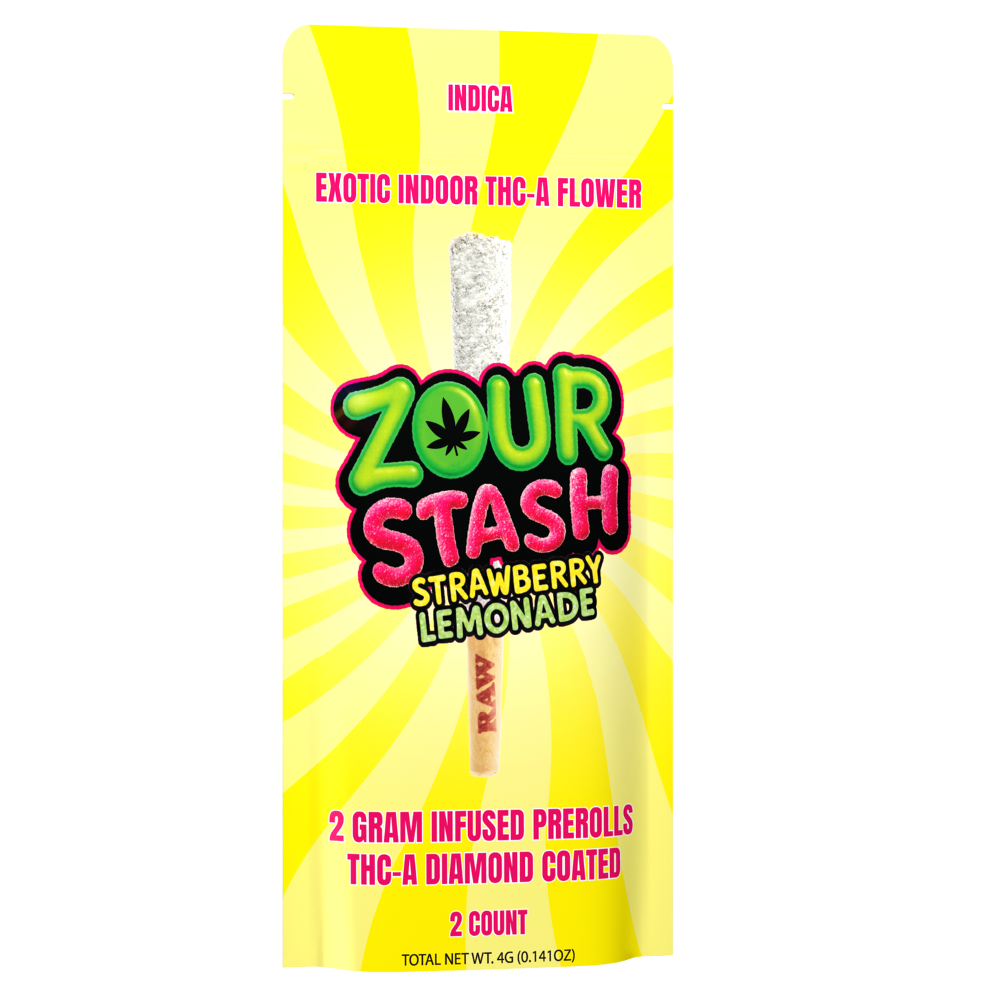 Zour Stash - 2g Pre-Roll THC-A Diamond Coated | 2pk - 10ct