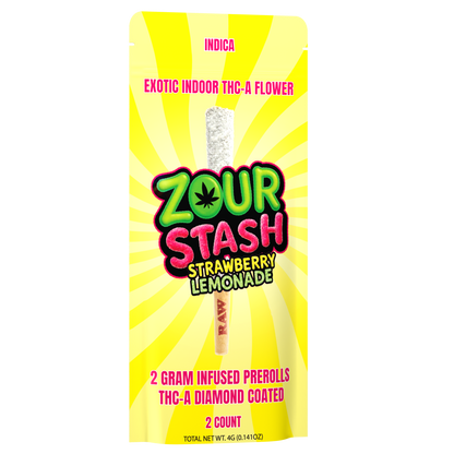 Zour Stash - 2g Pre-Roll THC-A Diamond Coated | 2pk - 10ct