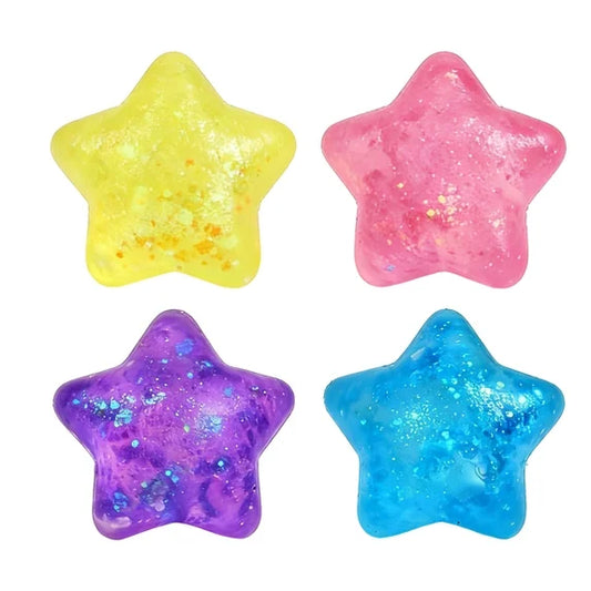 Squishy Ball Squish Toys - Stars & Hearts - 3pk - 24ct