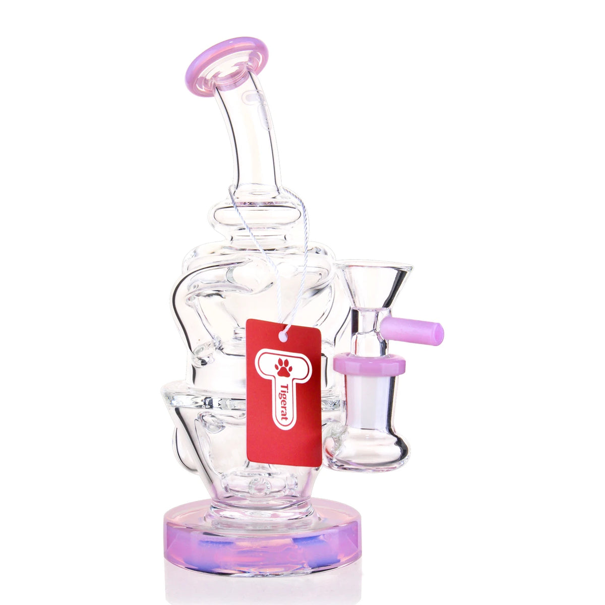 Tigerat - WP - 7" Double Chamber Recycler Dab Rig w/ Bowl & Banger